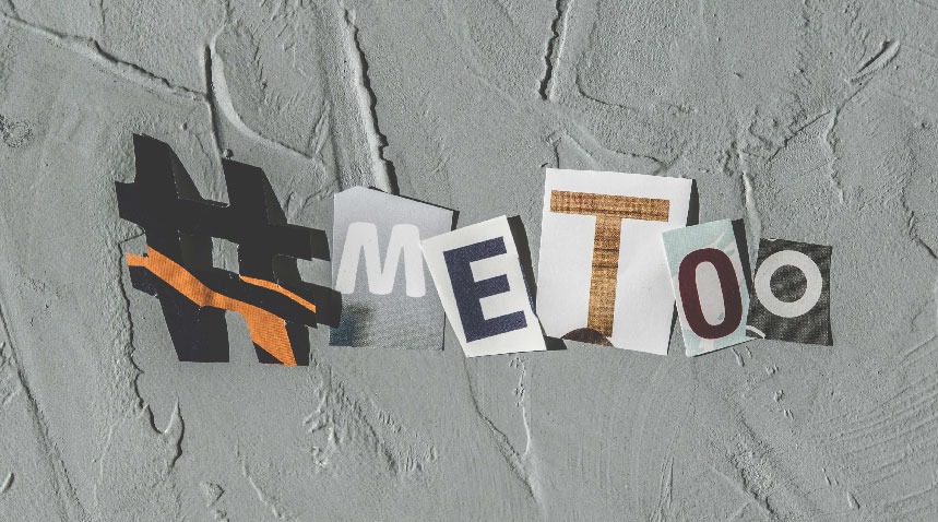word "#Metoo" on the wall